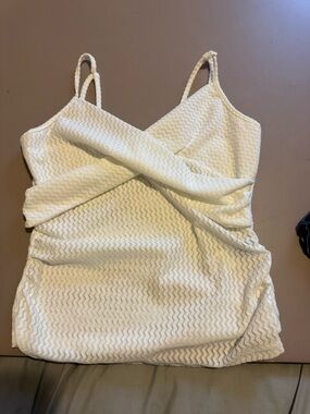 SHEIN White Textured Cross-Front Spaghetti Strap Cami